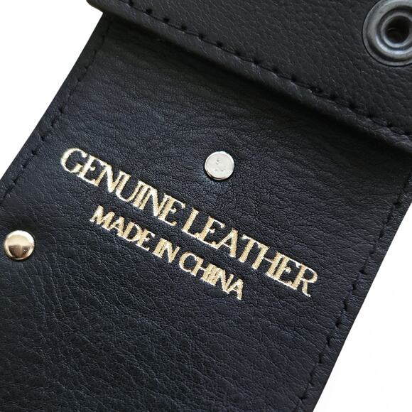 DYLAN LEX Romy black leather wide statement high waist medallion charm belt Sz S - Picture 10 of 11